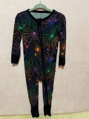 Birdie Bean Neon Webs Convertible Bamboo Romper | 12–18 Months | Halloween